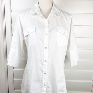 Vineyard Vines white short sleeve blouse